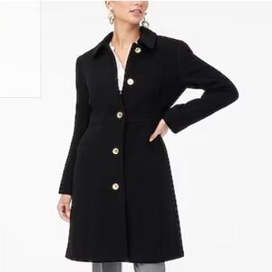 J.Crew Factory Wool-Blend Last Day Coat Black Sz 8